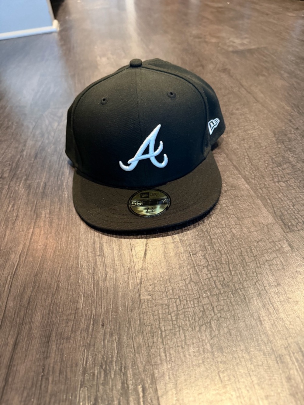 New Era Atlanta Script 'A' Black and White Fitted Hat